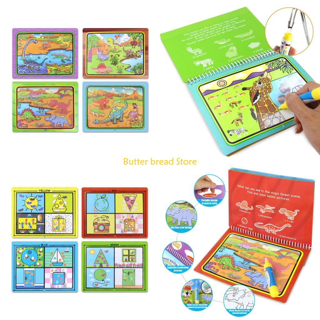 Reusable Water Magic Coloring Book - Libro dibujo agua mágico reutilizable W89C