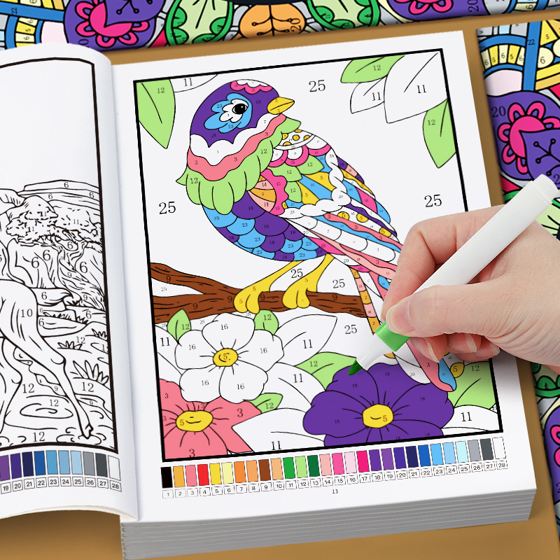 Adult Coloring Book Stress Relief - Libro de Colorear por Números para