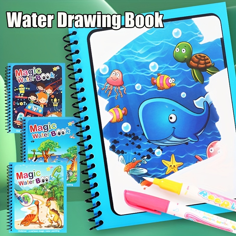 Reusable Water Magic Coloring Book - Libro mágico con dibujo al agua,