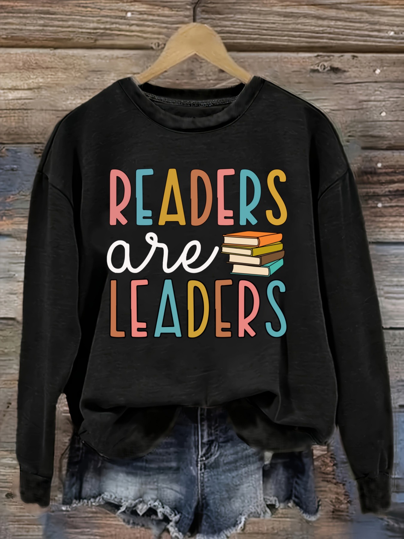 Books - Camiseta Casual de Manga Larga con