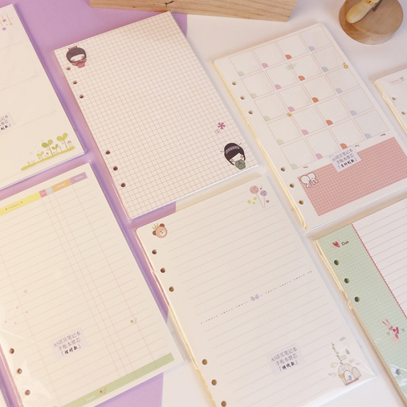 A5 Spiral Dotted Grid Notebook - Kawayi-carpeta de hojas sueltas A5 A6,