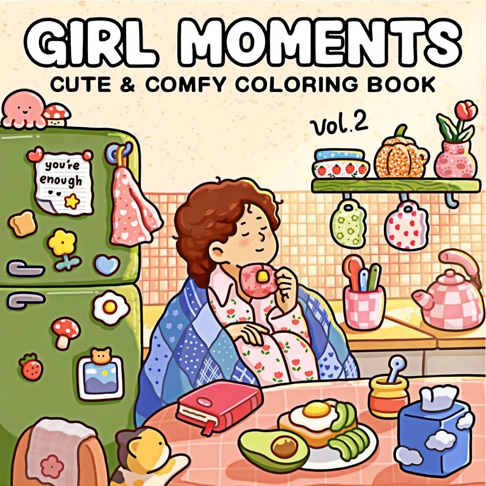 Adult Coloring Book Stress Relief - Girl Moments - Libro para colorear