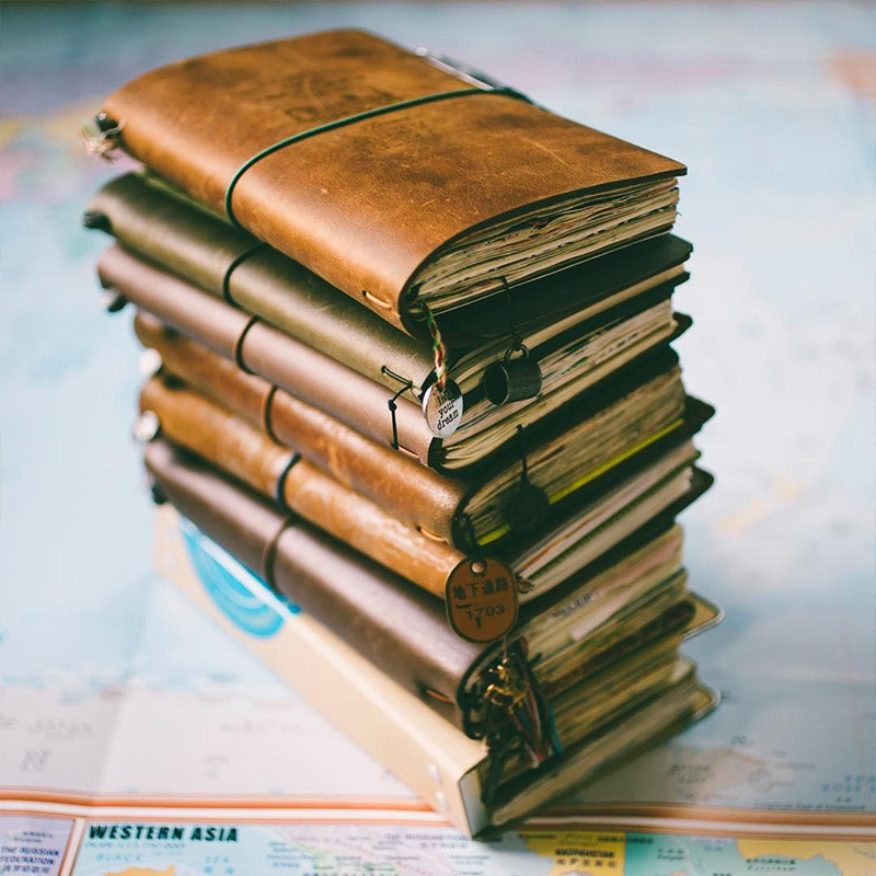 Vintage Leather Journal Notebook - Cuaderno de cubierta de cuero Retro