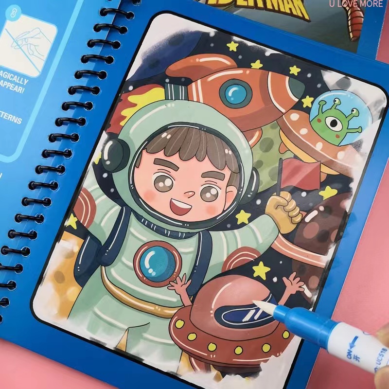 Reusable Water Magic Coloring Book - Libro mágico de dibujo al agua