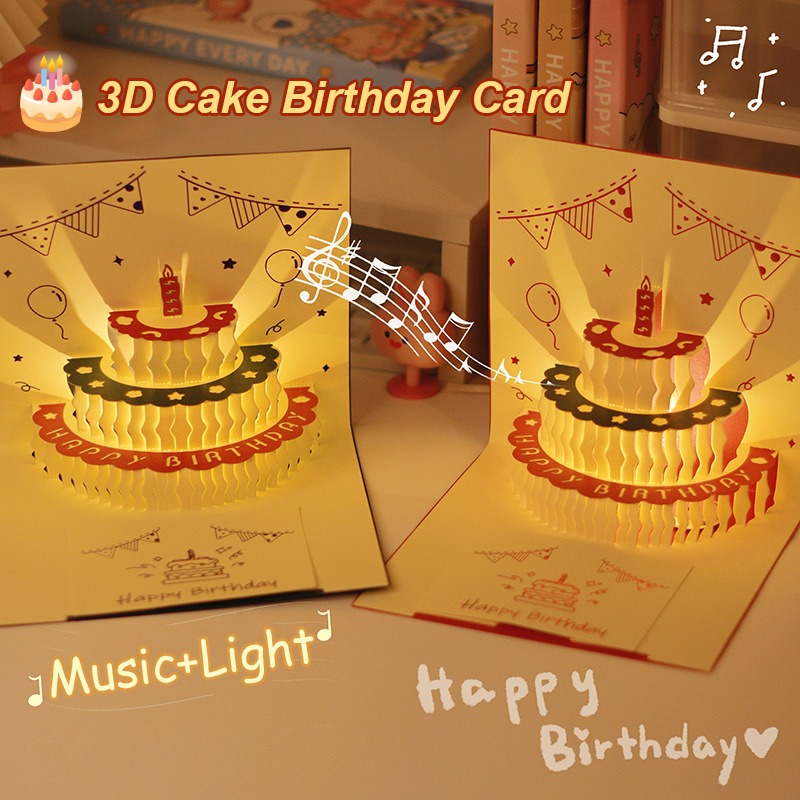 Blank Sheet Music Notebook - Tarjeta de cumpleaños con luz musical