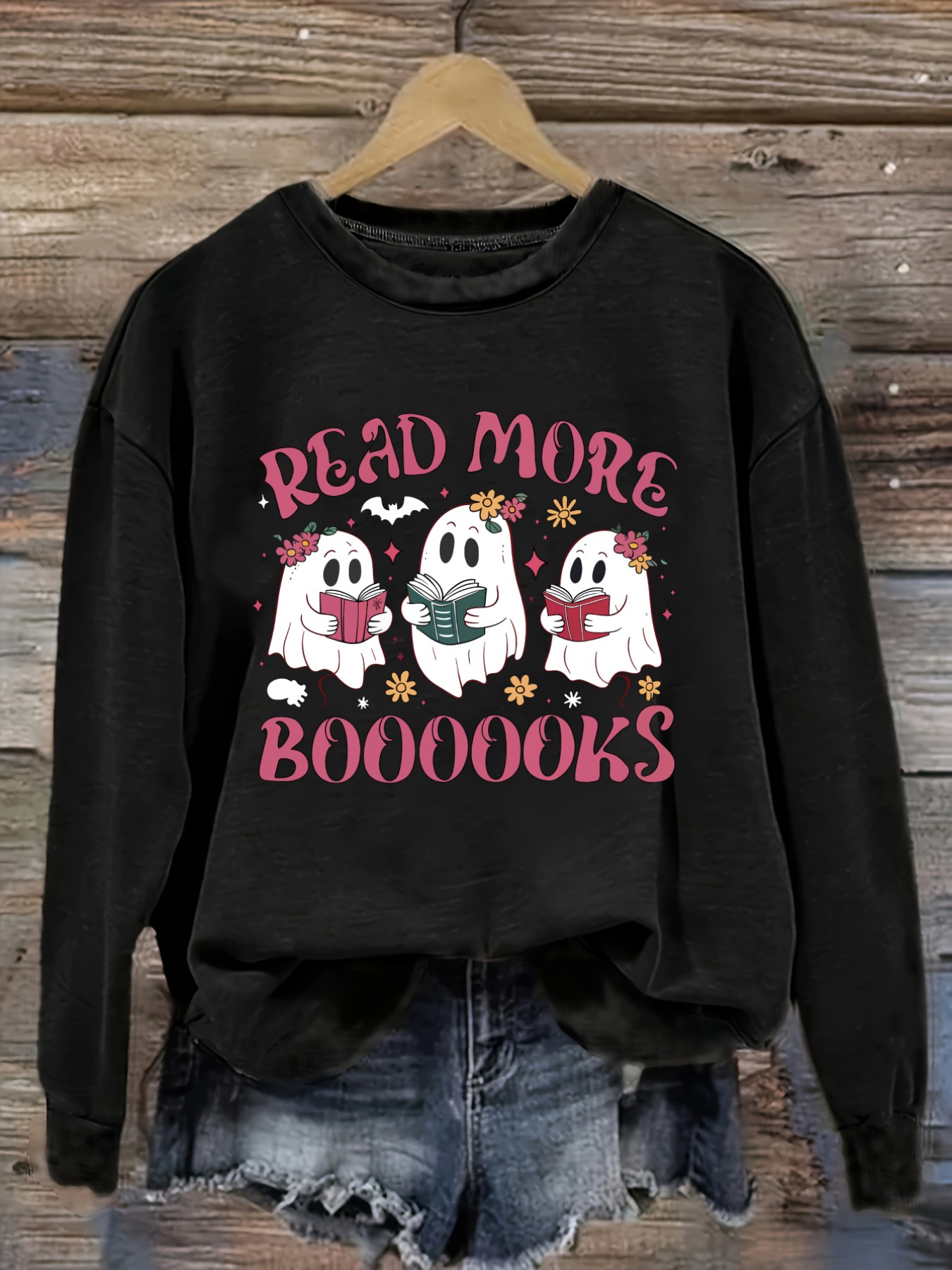 Books - Camiseta Casual de Manga Larga con