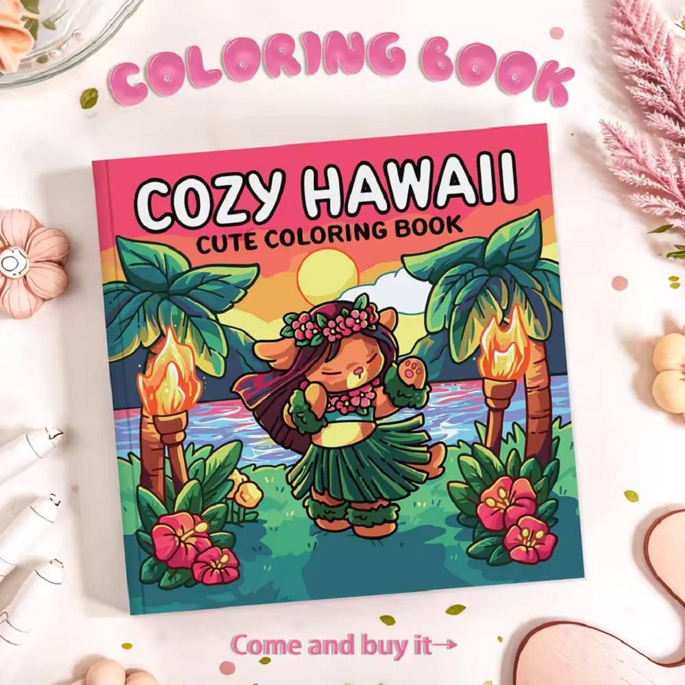 Adult Coloring Book Stress Relief - Acogedor libro para colorear Nawaii lindo