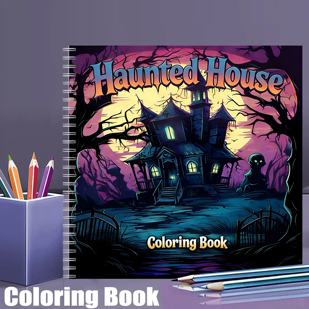 Adult Coloring Book Stress Relief - Libro de Colorear de Casas Encantadas