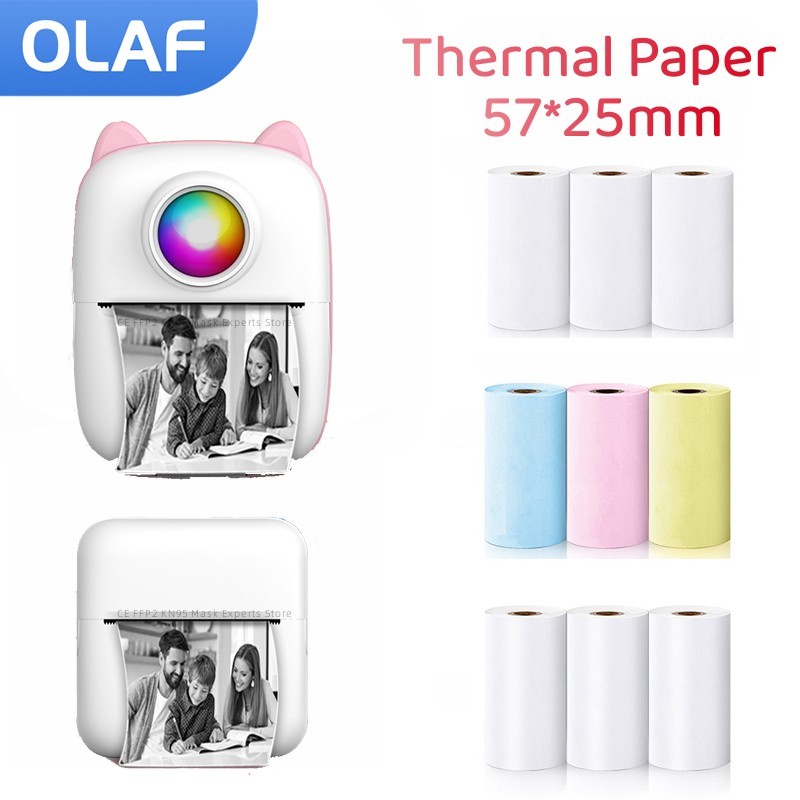 Mini Pocket Thermal Printer Paper Roll - Rollos de papel térmico de 57MM,