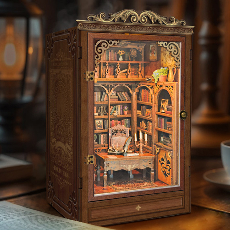 Diy Wooden Book Nook Kit Shelf Insert - Estante de rincón para libros DIY,