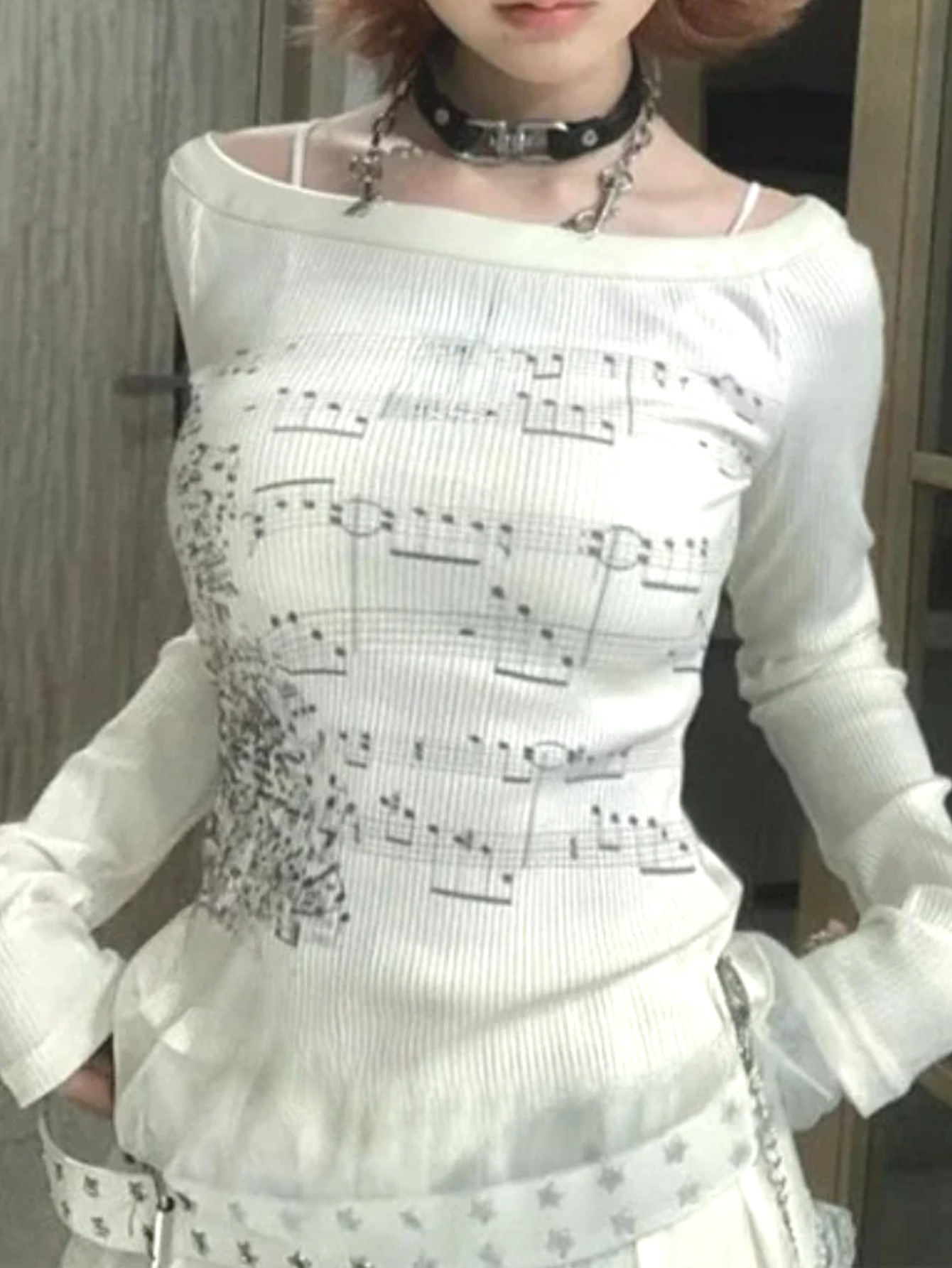 Music - Camiseta de manga larga con estampado