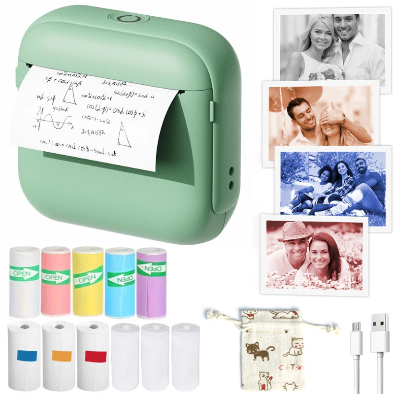 Mini Pocket Thermal Printer Paper Roll - Mini Impresora Térmica Bluetooth de Bolsillo