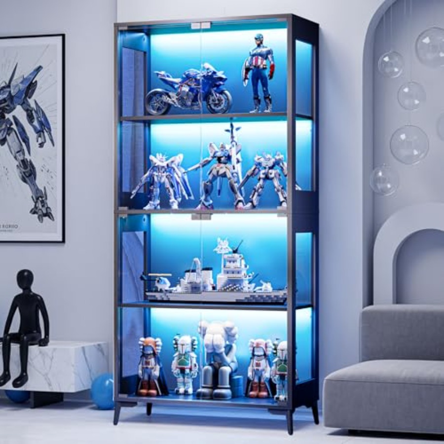 Books - Vitrina de cristal con puertas para