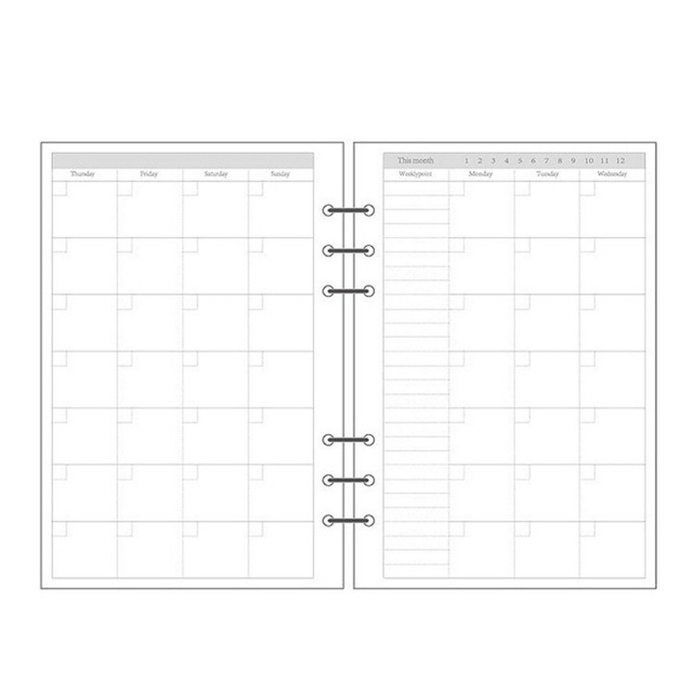 A5 Spiral Dotted Grid Notebook - Planificador Diario Grid, 45 Hojas, Encuadernación