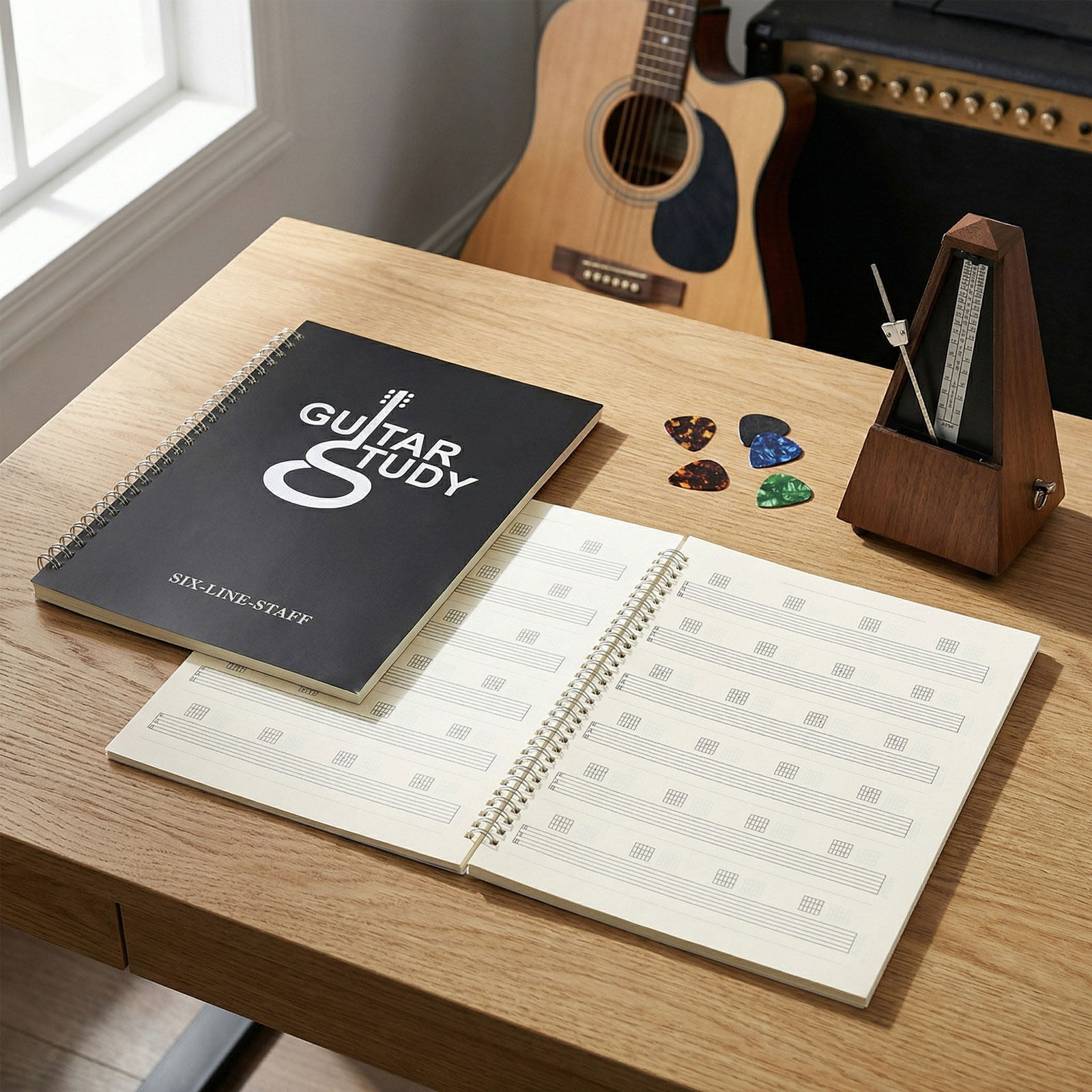 2 Cuadernos de Tablatura para  - Blank Sheet Music Notebook reseña y precio