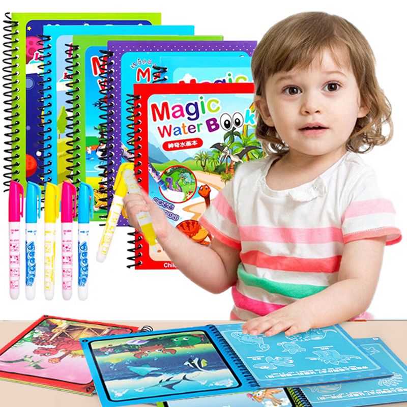 Juguetes Montessori, libro par - Reusable Water Magic Coloring Book reseña y precio