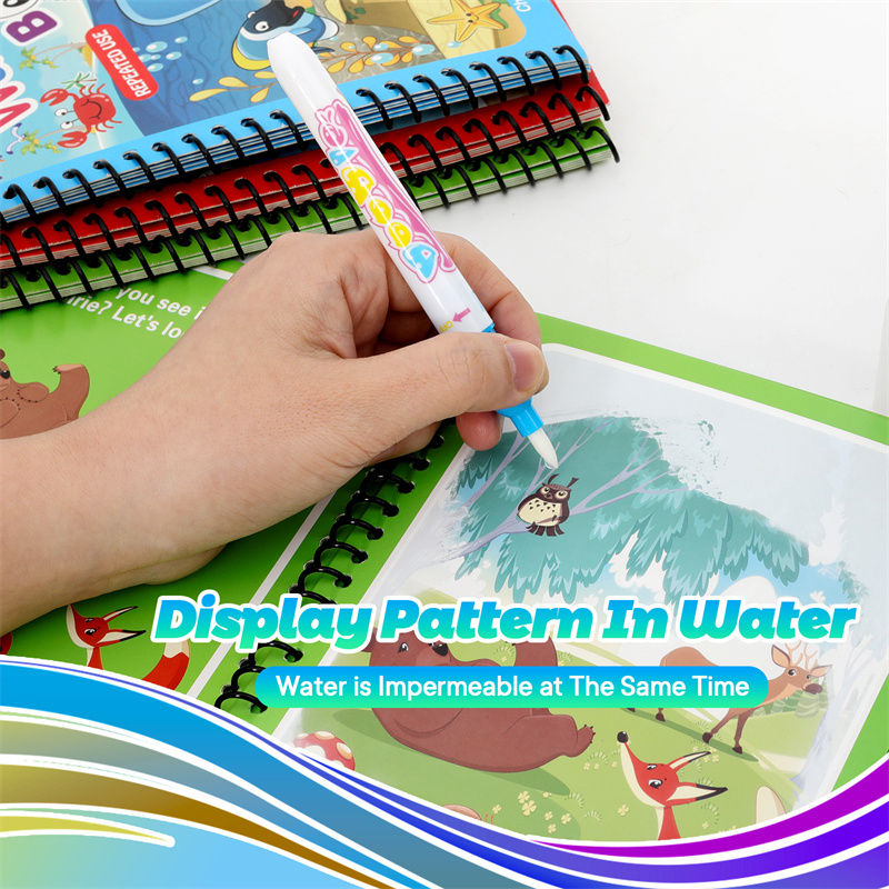 Juguetes Montessori, libro par - Reusable Water Magic Coloring Book reseña y precio