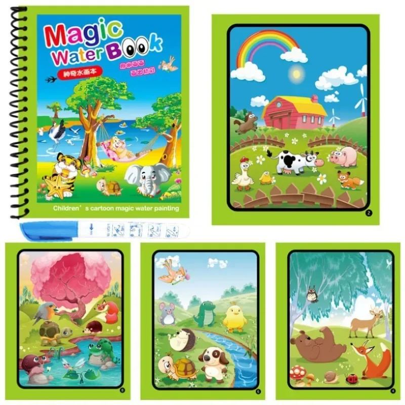 Libro mágico para colorear al  - Reusable Water Magic Coloring Book reseña y precio