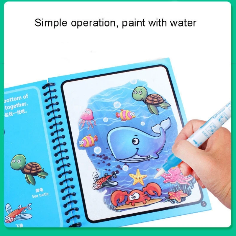 Libro mágico para colorear al  - Reusable Water Magic Coloring Book reseña y precio