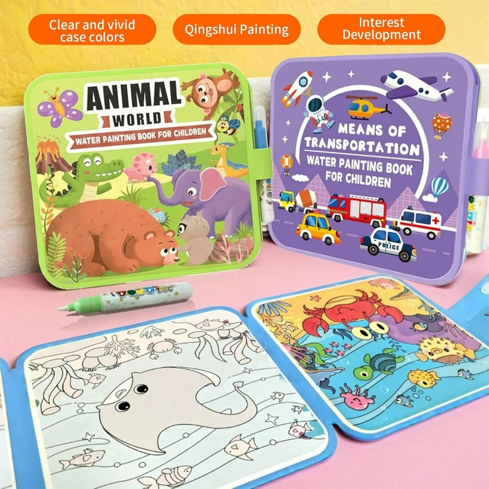 Juego de libros mágicos para c - Reusable Water Magic Coloring Book reseña y precio