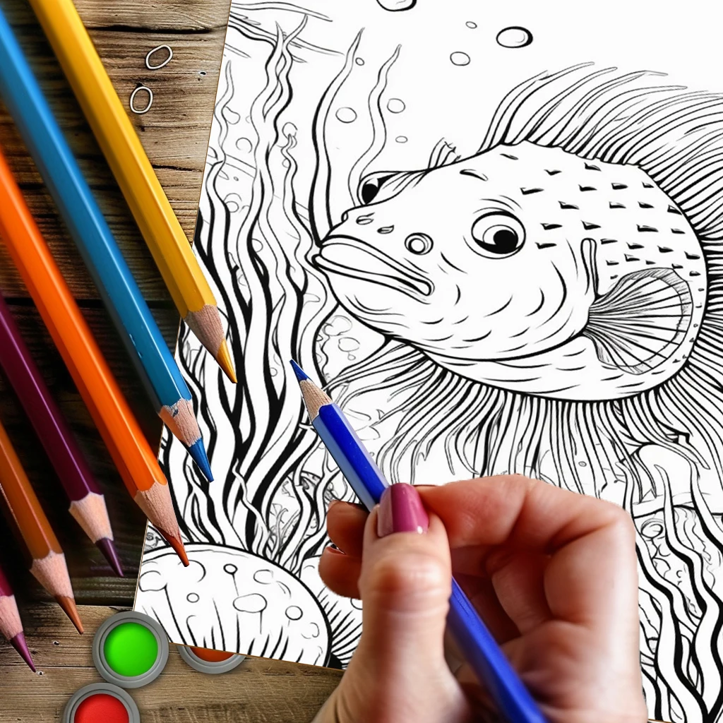 Libro de Colorear Submarino de - Adult Coloring Book Stress Relief reseña y precio