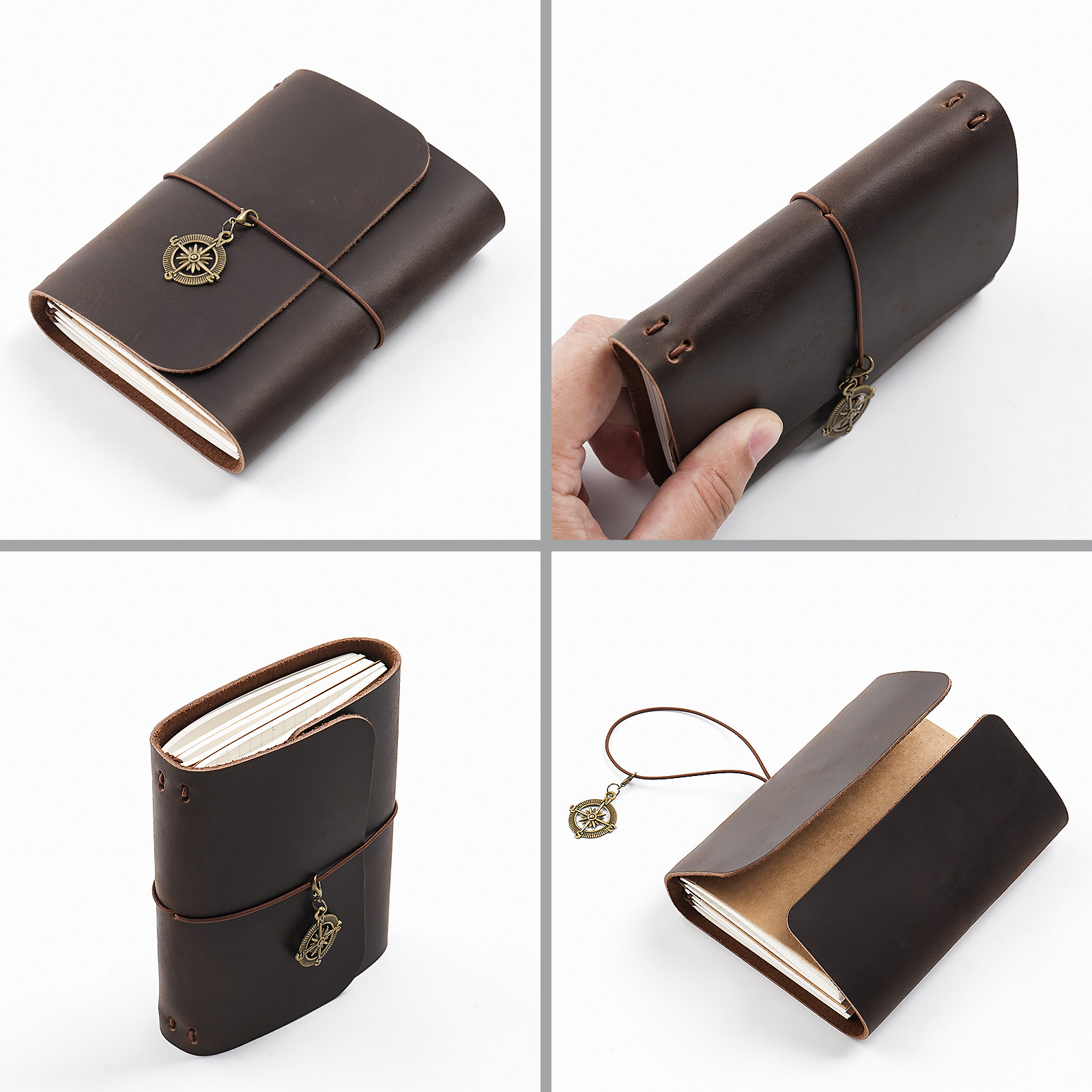 Nuevo Cuaderno de Viaje Triple - Vintage Leather Journal Notebook reseña y precio