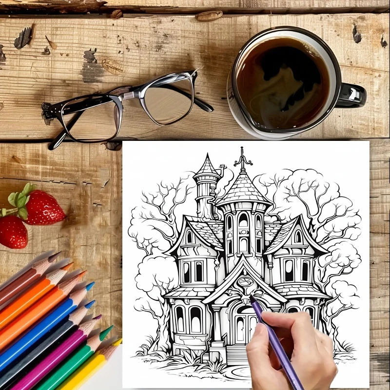 Libro de Colorear de Casas Enc - Adult Coloring Book Stress Relief reseña y precio