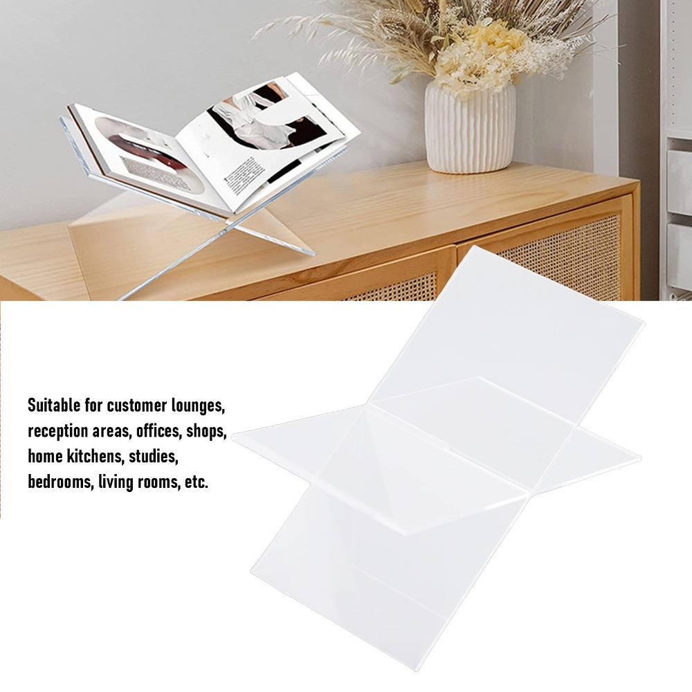 1 set de soporte para libros d - Clear Acrylic Book Stand Holder reseña y precio