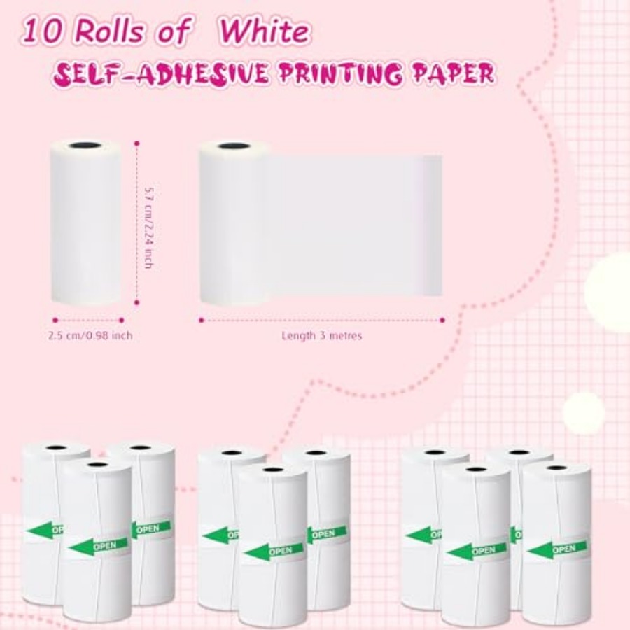 10 rollos de papel térmico par - Mini Pocket Thermal Printer Paper Roll reseña y precio