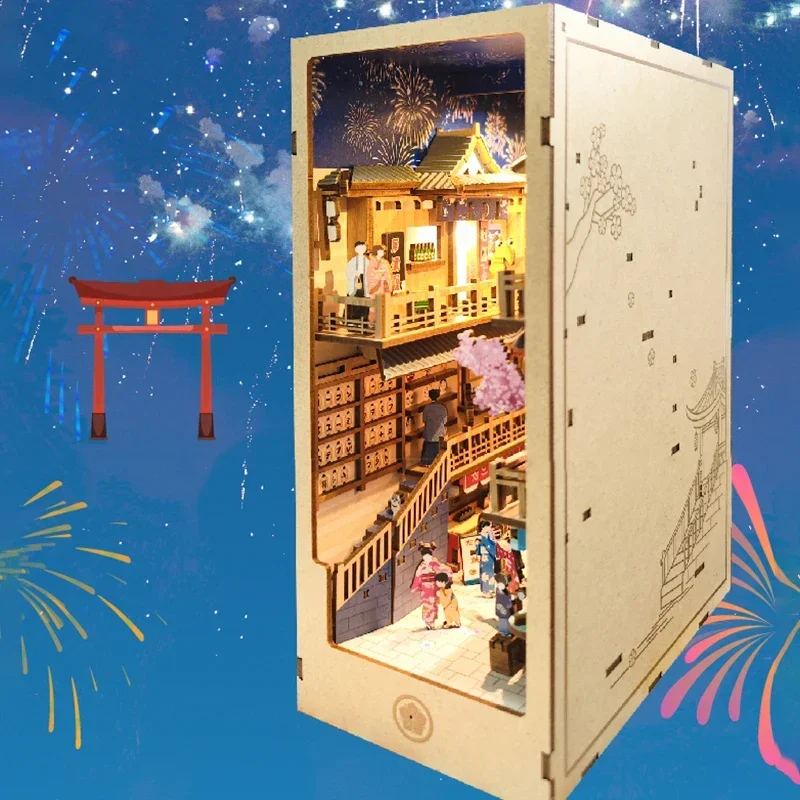 Estantería de madera Retro jap - Diy Wooden Book Nook Kit Shelf Insert reseña y precio