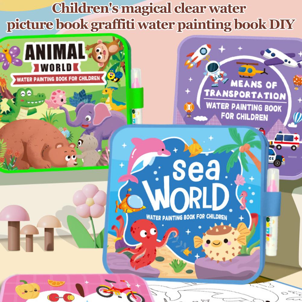 Libro de pintura al agua plega - Reusable Water Magic Coloring Book reseña y precio