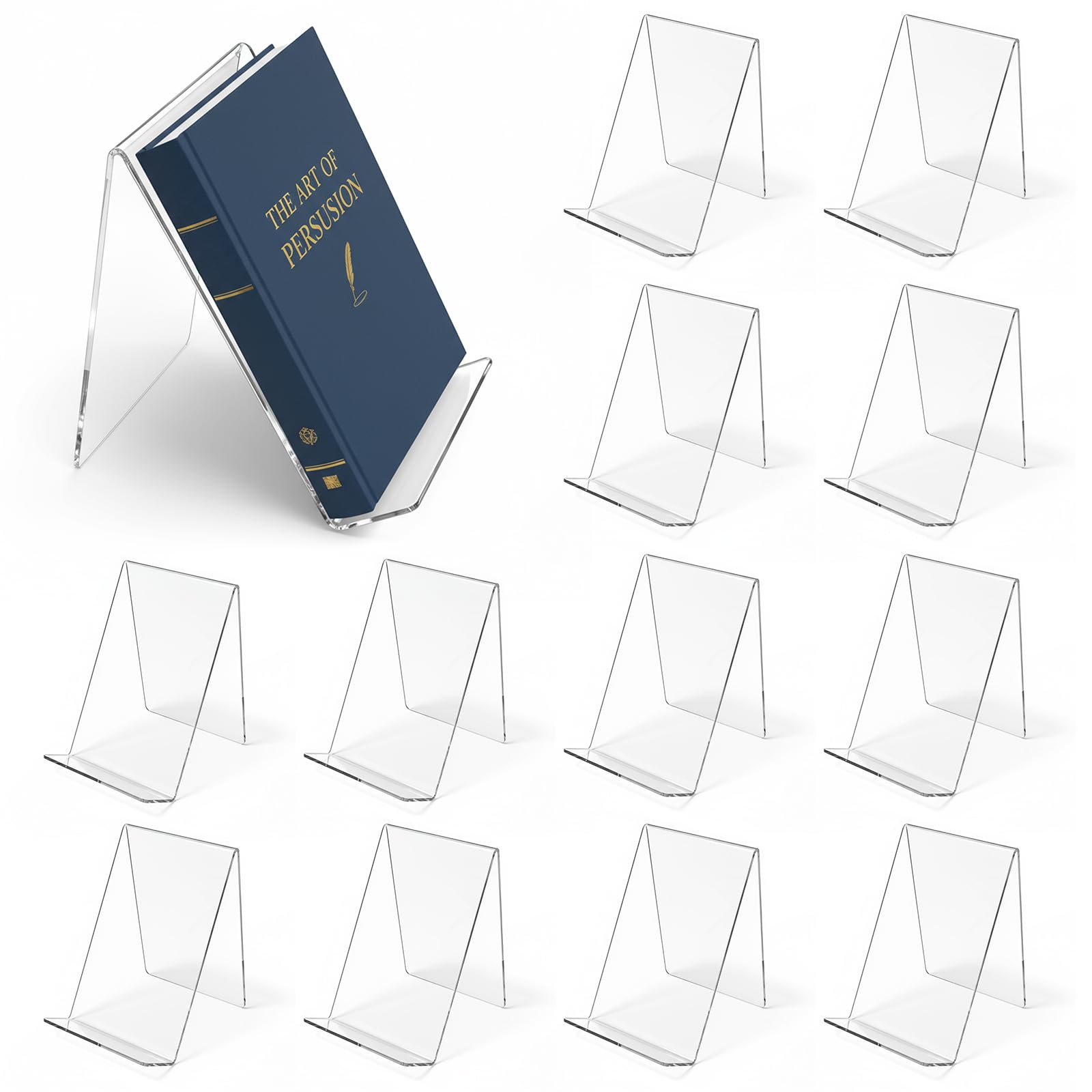 Paquete de 12 soportes acrílic - Clear Acrylic Book Stand Holder reseña y precio