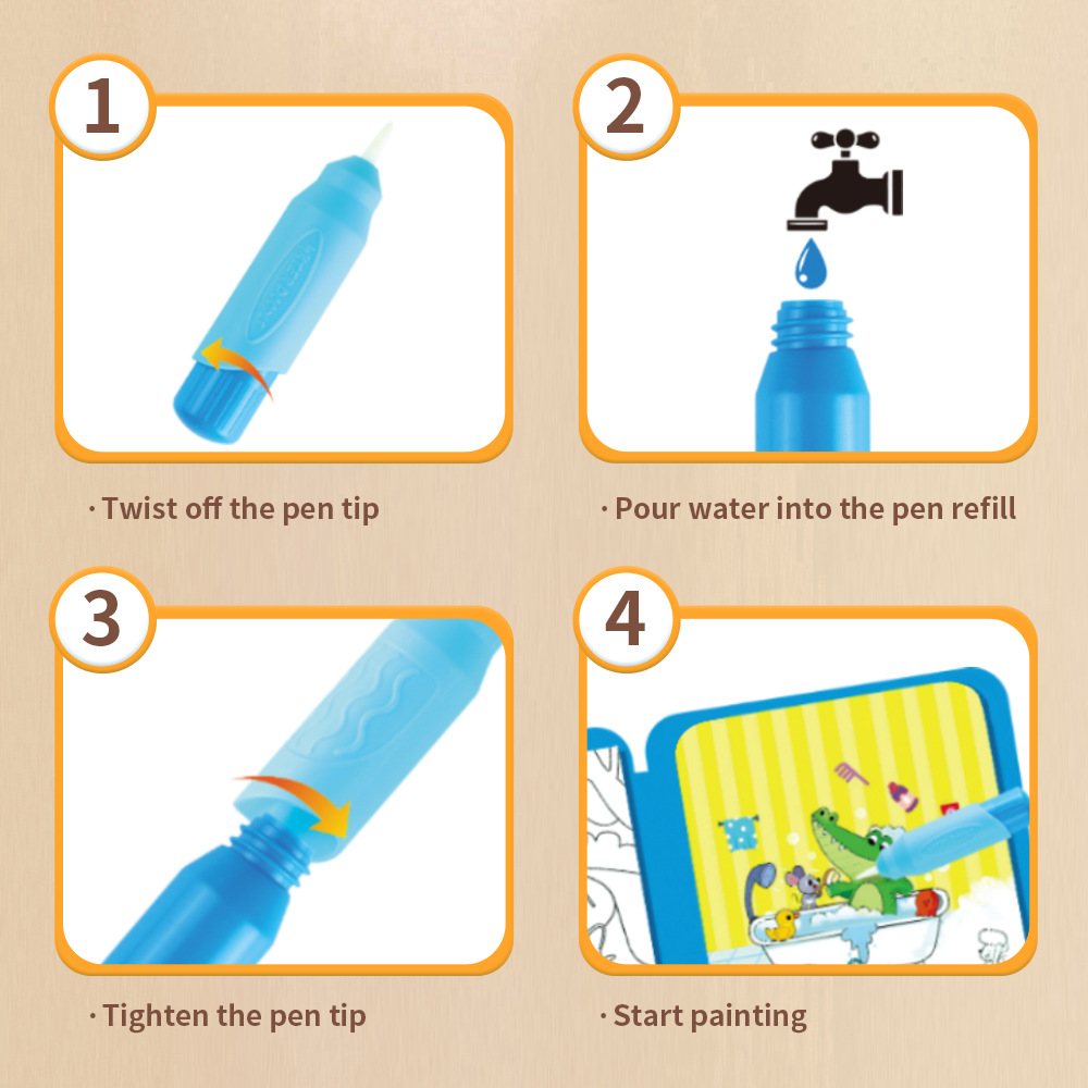 Libro de Pintura Mágica con Ag - Reusable Water Magic Coloring Book reseña y precio