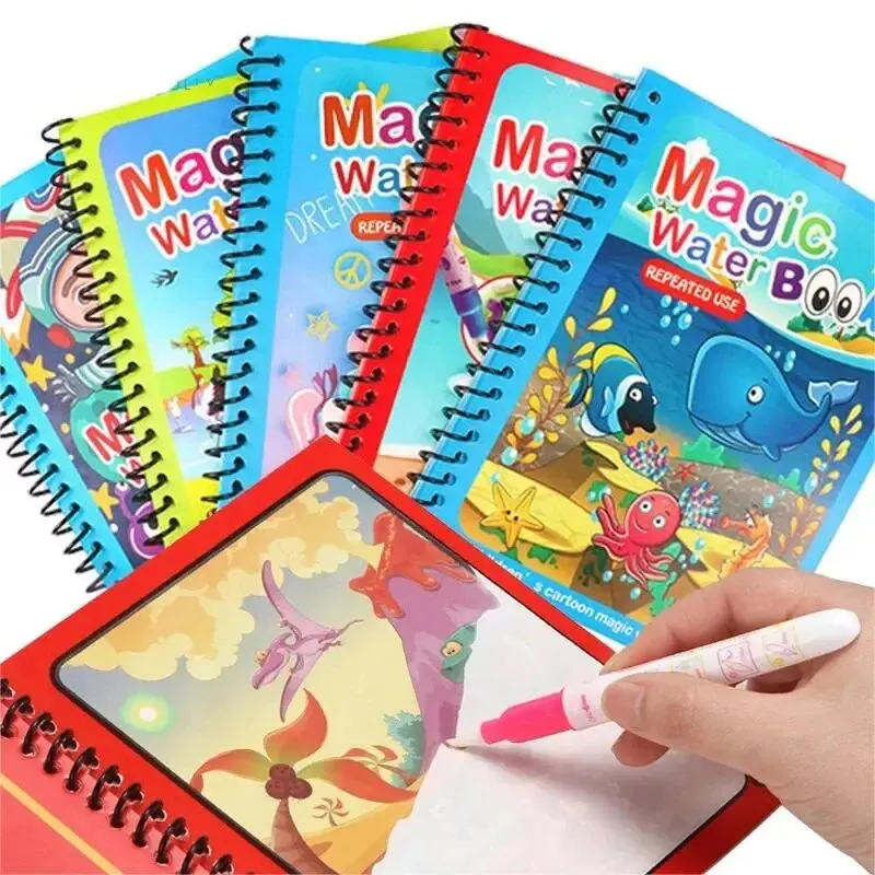1 libro + 1 bolígrafo, libro m - Reusable Water Magic Coloring Book reseña y precio