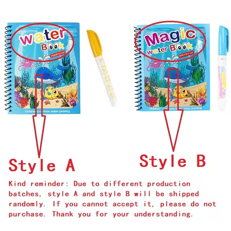 1 libro + 1 bolígrafo, libro m - Reusable Water Magic Coloring Book reseña y precio