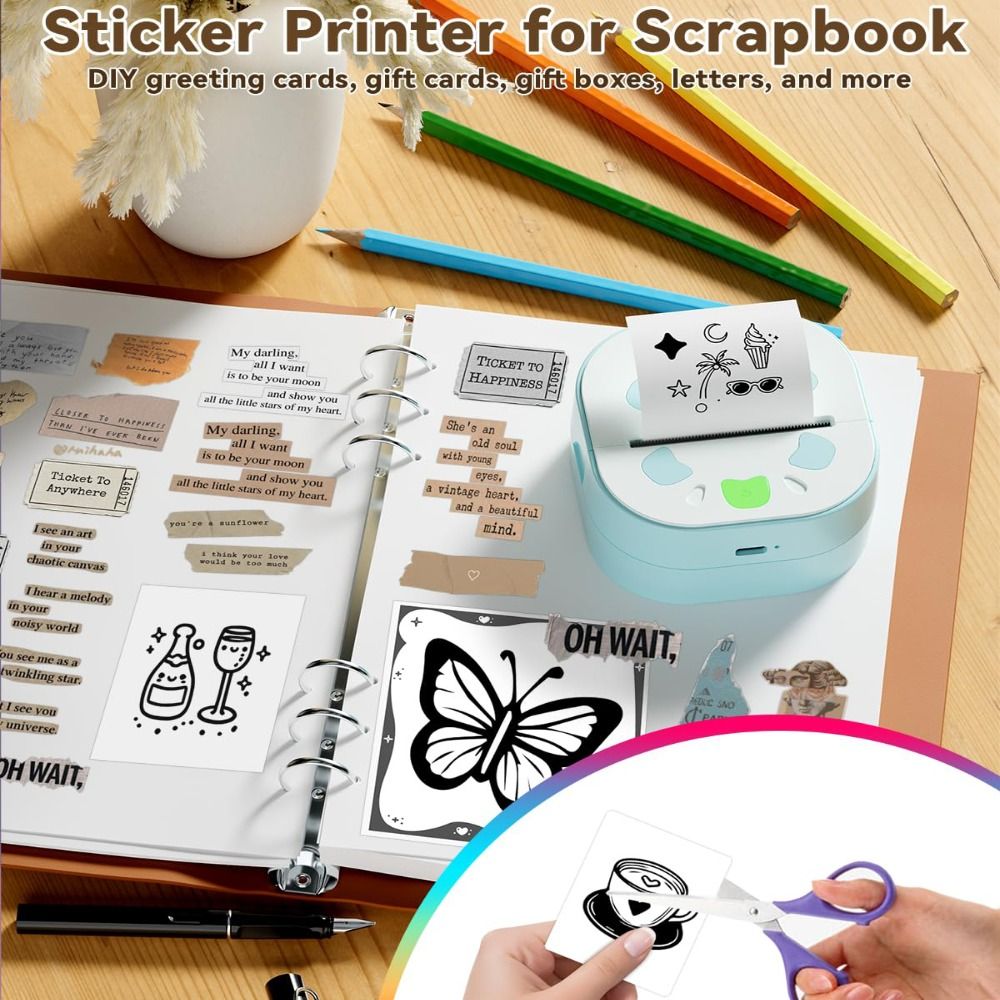 Mini impresora de pegatinas, i - Mini Pocket Thermal Printer Paper Roll reseña y precio